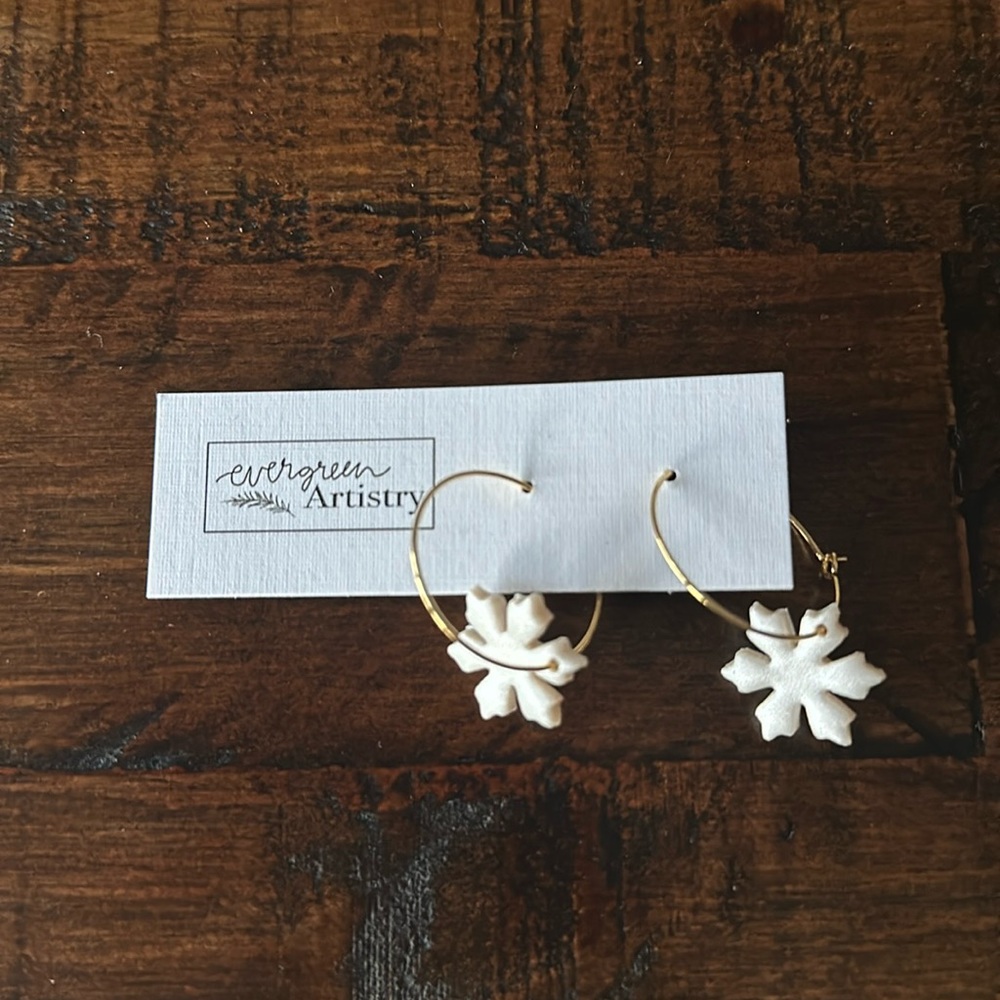 Snowflake Hoop Earrings